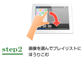 step2:画像を選んでプレイリストにほうりこむ